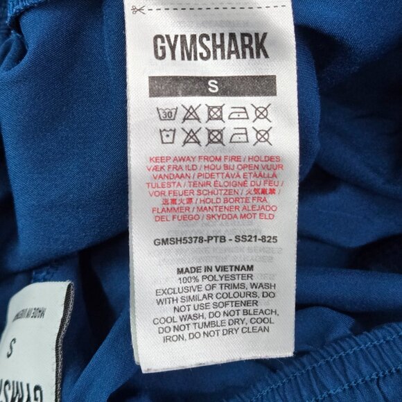 Gymshark Women Activewear Shorts Small Blue Logo Athletic Gym Workout - Picture 7 of 7